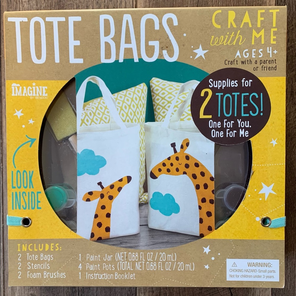 NEW Imagine by Bendon Tote Bags Craft With Me Ages 4+ Great Gift